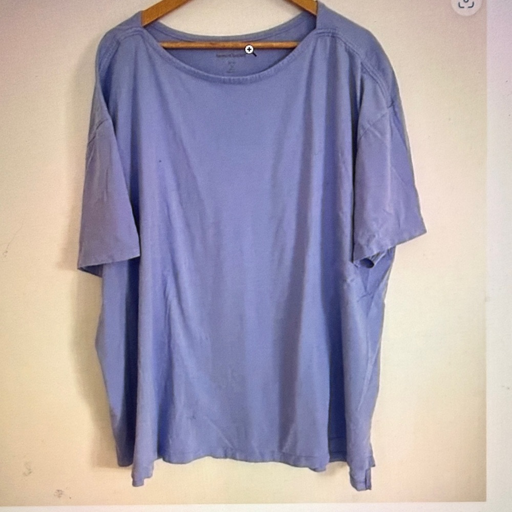 Woman Within Light Purple Short Sleeve Square Neck Pullover Tunic Top Size 3X